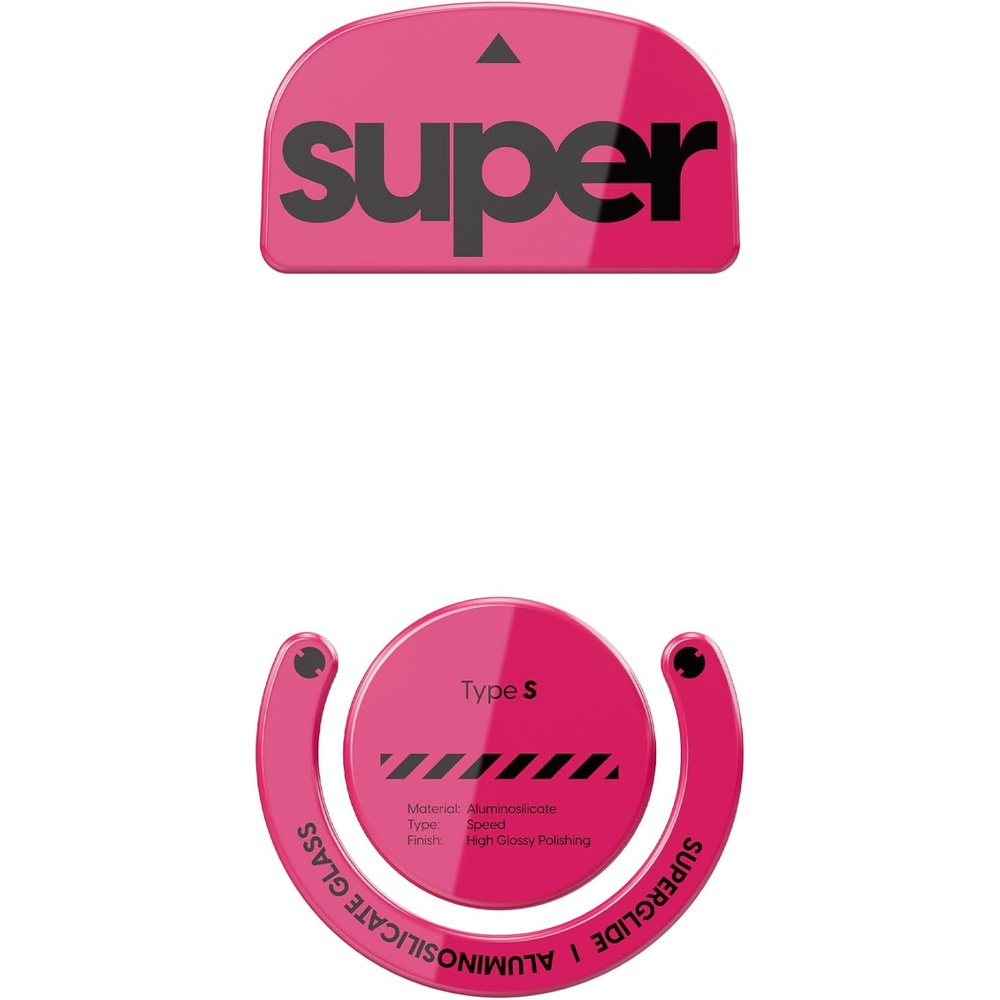 image:imageSuperglide Glass Mouse Skates  Super Smooth Glide Polished Round Edge Super Fast Gaming Mouse Feet with Durable Sole for Logitech G Pro X Superlight1 TypeS WhiteMagenta
