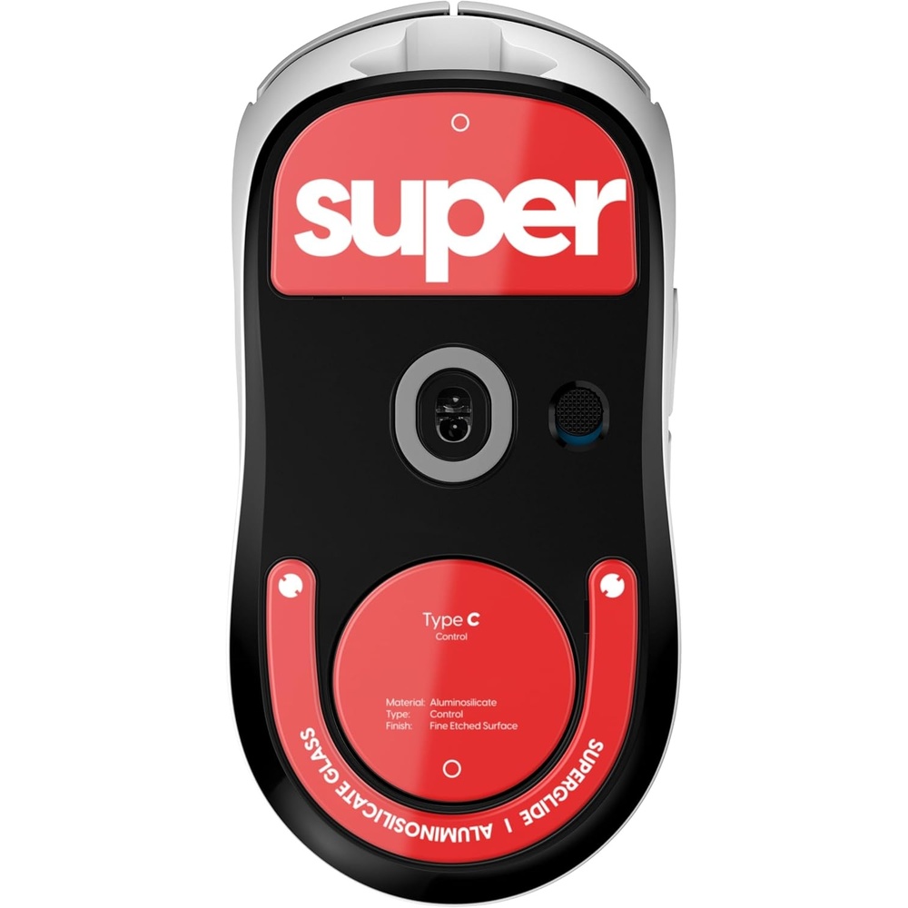 image:imageSuperglide Glass Mouse Skates for Logitech G Pro X Superlight 2  Ultra Smooth Glide Durable Glass Mouse Feet TypeC WhiteRed