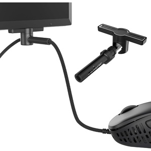 Pulsar Gaming Gears – Micro Bungee ES : Drag-Free Wired Mouse Support – Free Motion on Your Desk – Super Compact Size – Attach it to Your Monitor – Get More Space (Single Pack)(Single Pack ES)
