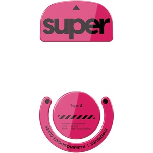 Superglide Glass Mouse Skates – Super Smooth Glide, Polished Round Edge, Super Fast Gaming Mouse Feet with Durable Sole for Logitech G Pro X Superlight1 (Type-S, White)(Magenta)