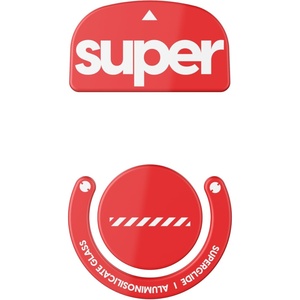 Superglide Glass Mouse Skates – Super Smooth Glide, Polished Round Edge, Super Fast Gaming Mouse Feet with Durable Sole for Logitech G Pro X Superlight1 (Type-S, White)(Red)
