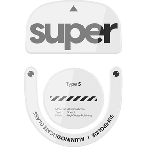 Superglide Glass Mouse Skates – Super Smooth Glide, Polished Round Edge, Super Fast Gaming Mouse Feet with Durable Sole for Logitech G Pro X Superlight2 (Type-S, White)