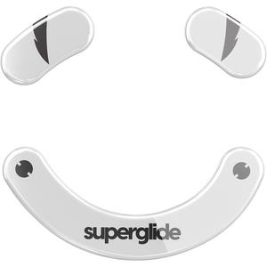 Superglide Glass Mouse Skates – Super Smooth Glide, Polished Round Edge, Super Fast Gaming Mouse Feet with Durable Sole for Razer Deathadder v3 Pro (Type-S, White)(White)