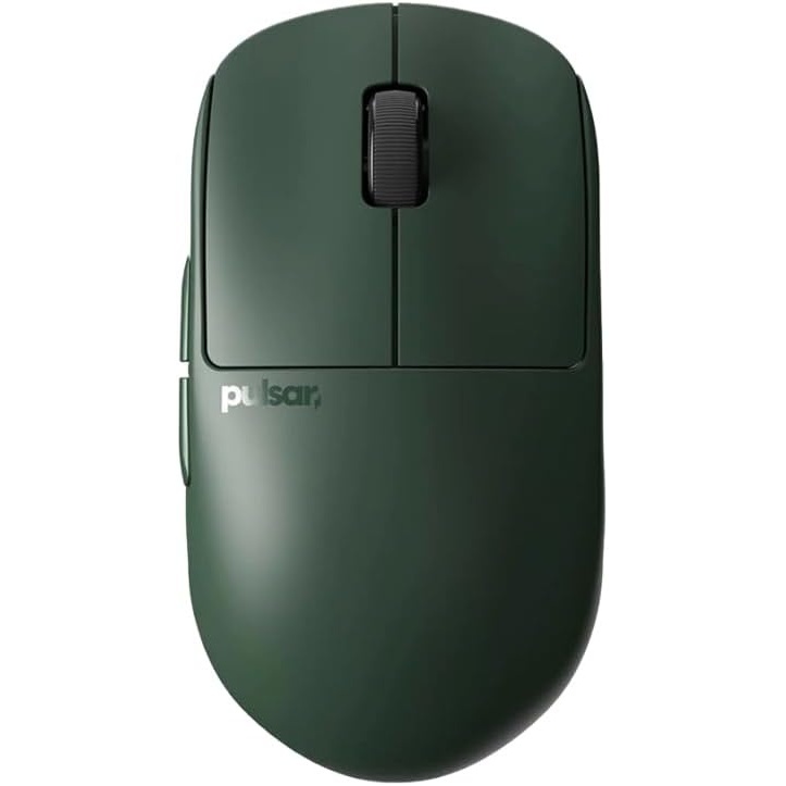image:imagePulsar Gaming Gears  X2H eS Wireless Gaming Mouse Symmetrical Optical Switch OLED Display Driverless PAW3395 Sensor 100H Battery 4K dongle Included Medium BlackGreen