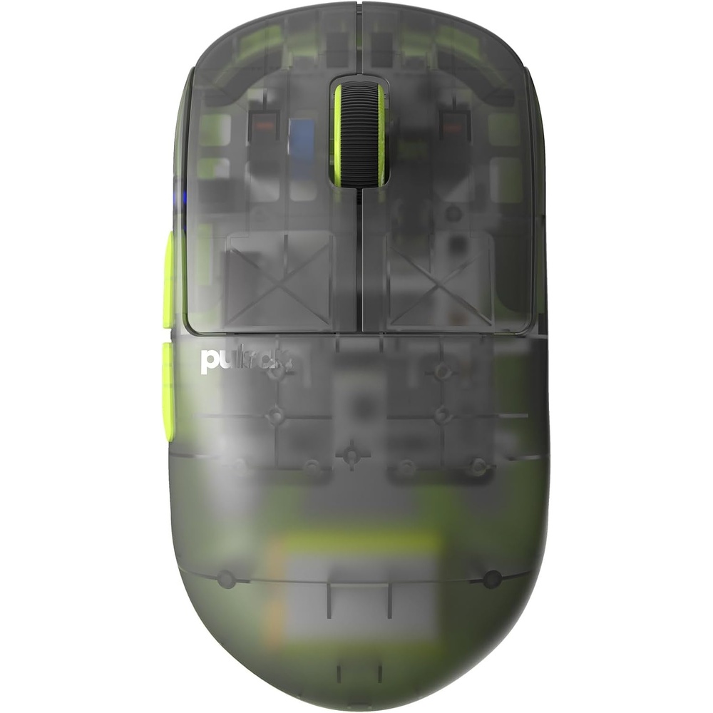 image:imagePulsar Gaming Gears  X2H eS Wireless Gaming Mouse Symmetrical Optical Switch OLED Display Driverless PAW3395 Sensor 100H Battery 4K dongle Included Medium BlackAcidic green