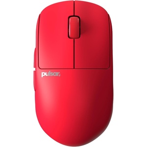 Pulsar Gaming Gears – X2H eS Wireless Gaming Mouse, Symmetrical, Optical Switch, OLED Display, Driverless, PAW3395 Sensor, 100H Battery, 4K dongle Included (Medium, Black)(Red)