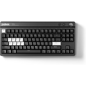 Pulsar XBOARD QS Mechanical Gaming Keyboard – QMK/VIA, Hot Swappable Linear Switch, TKL Layout Gasket Mount, Aluminum Frame, RGB LED Backlit, Knob, Dual PC Quick Switch for Mac/Windows (White) | Premium 88-key tenkeyless mechanical gaming keyboard with Quick Switching Technology, dual USB-C computer connections(Black)